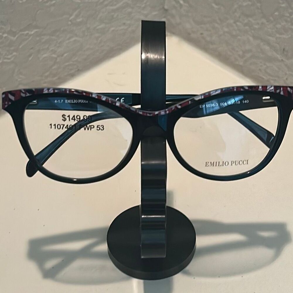Emilio Pucci EP5036-3 001 Eyeglasses Black Sleek Colorful Catseye Frames NEW